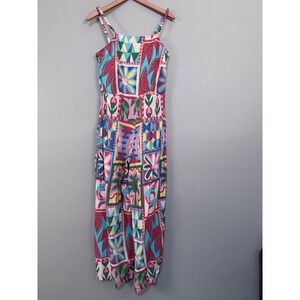 Sincerely Jules Jumpsuit Sleeveless Summer Tropical Watermelon Pockets Large